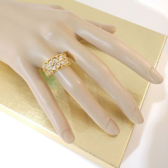 White Zircon & Yellow Topaz  14K YG over Sterling Silver Size 7 - Picture 8 of 8